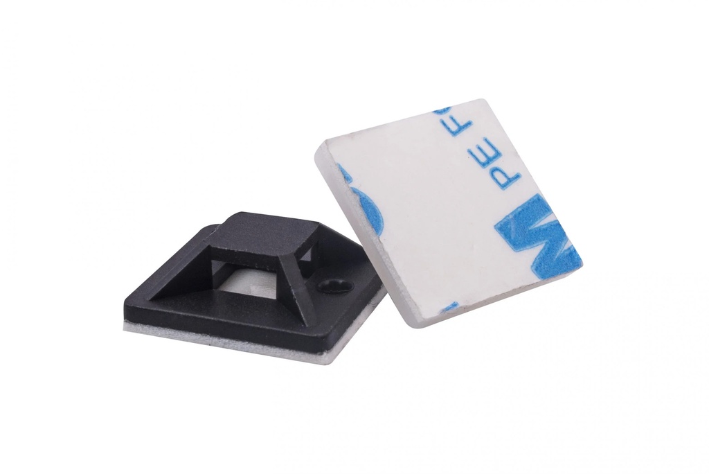 BASE AMARRA PLASTICA 20*20MM NEGRO 50-UNIDADES