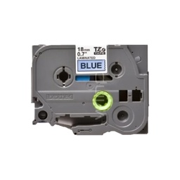 [TZE541] CINTA STD NEGRO SOBRE AZUL 18MM