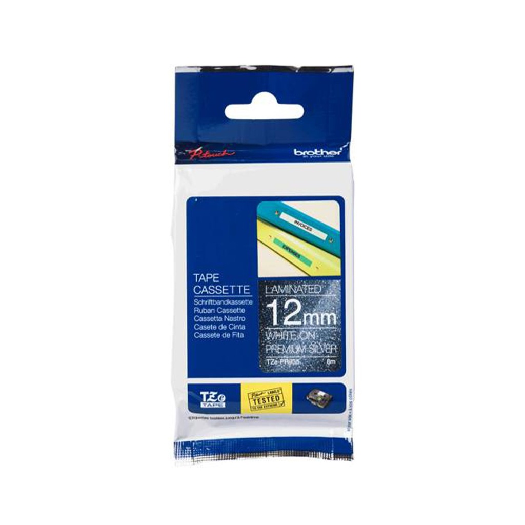 CINTA LAMINADA PRE BLANCO EN PLATA BRILLANTE 12X8