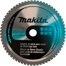 [B-31681] DISCO 7.1/4 185 X 1,6 X 64 DIENTES EJE 20 mm. P/4130-4131 - ACERO INOXIDABLE (A