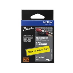 [TZEFX631] CINTA FLEXIBLE NEGRO SOBRE AMARILLO 12MM