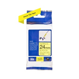 [TZEFX651] CINTA FLEXIBLE NEGRO SOBRE AMARILLO 24MM
