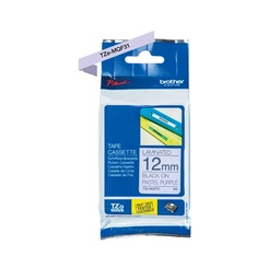 [TZEMQE31] CINTA LAMINADA NEGRO SOBRE ROSA PASTEL 12MM X 8M