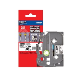 [TZES251] CINTA ADHESIVO DOBLE NEGRO SOBRE BLANCO 24MM