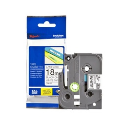 [TZE241] CINTA STD NEGRO SOBRE BLANCO 18MM