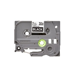 [TZE315] CINTA STD BLANCO SOBRE NEGRO 6MM