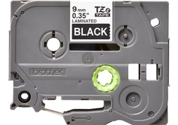 [TZE325] CINTA STD BLANCO SOBRE NEGRO 9MM